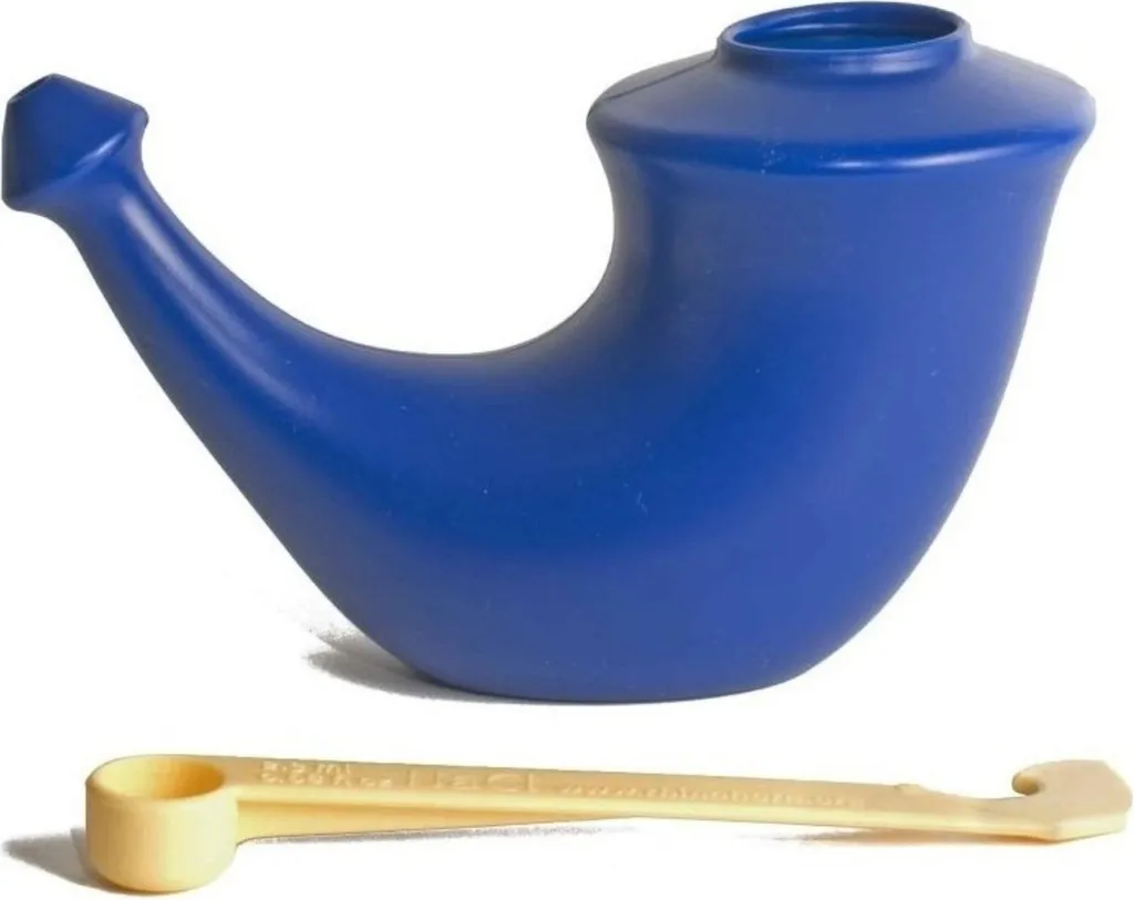 Théière Rhino Horn bleue avec bec anti-goutte - Céramique émaillée 1L