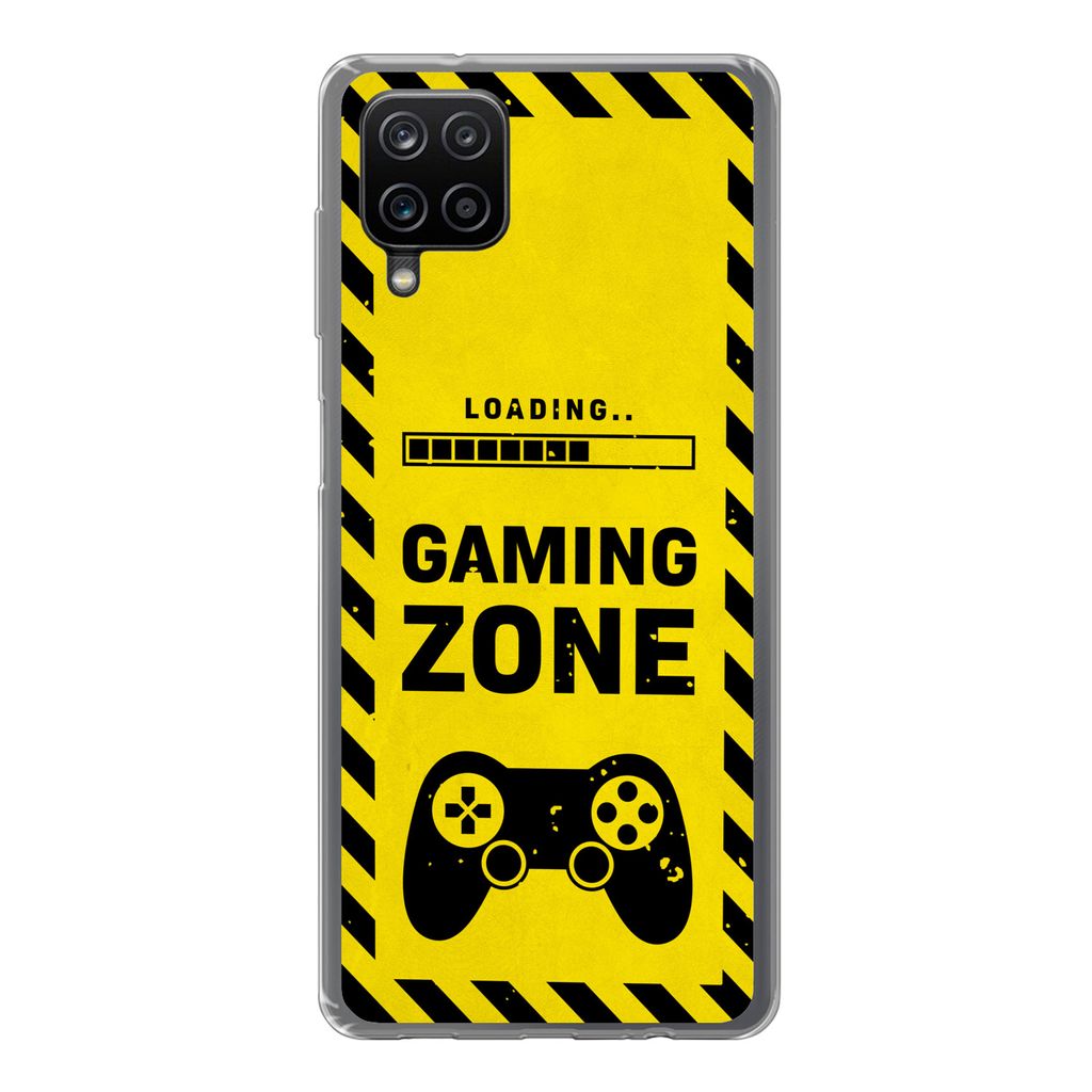 MuchoWow Handyhülle Schutzhülle Hülle für Samsung Galaxy A12 Spiele - Zitate - Controller - Spielzone - Spiel Silikon Softcase Handy Hülle -...