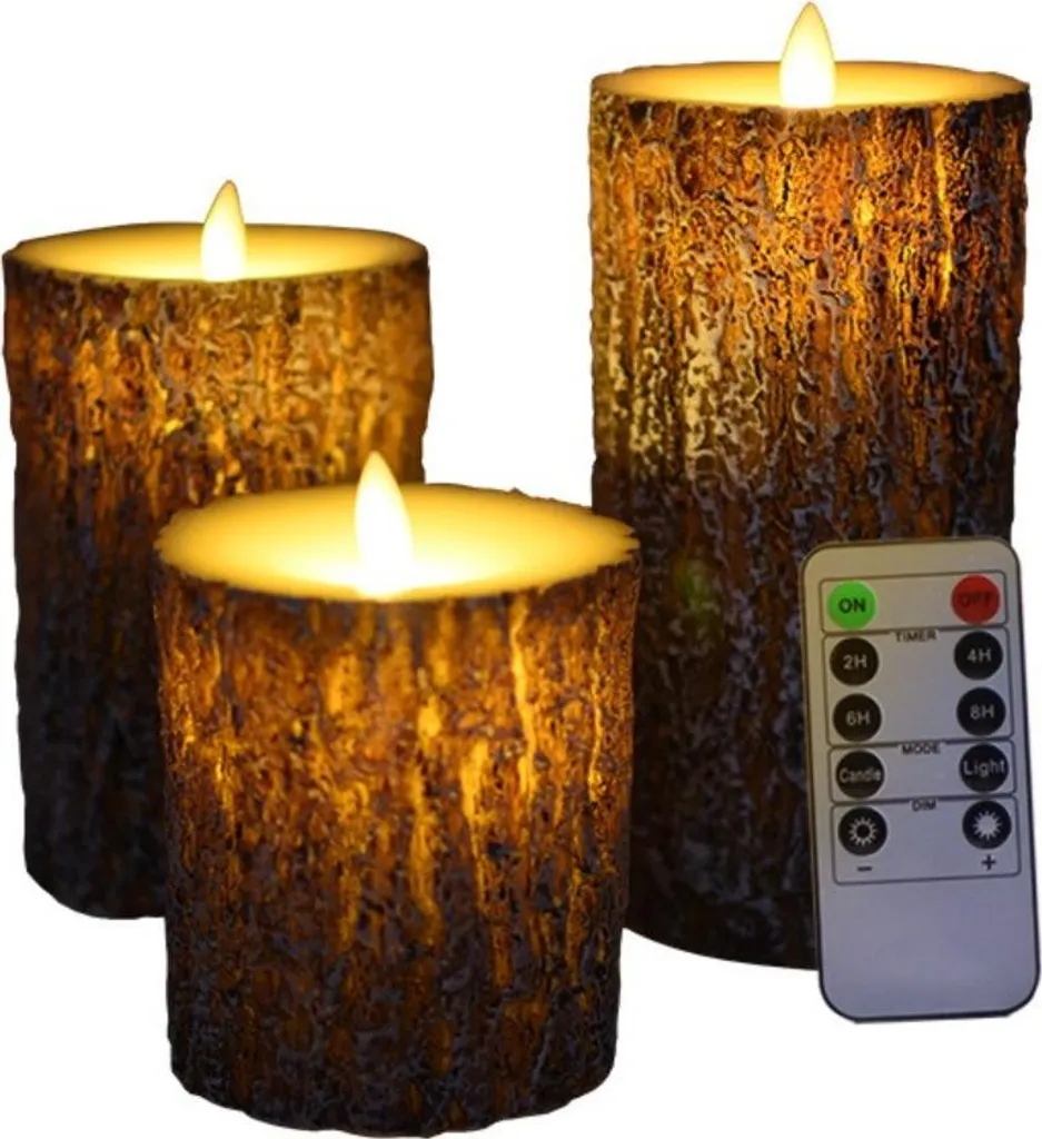 Set 3 Candele LED INF Telecomandate - Illuminazione Smart Effetto Fiamma