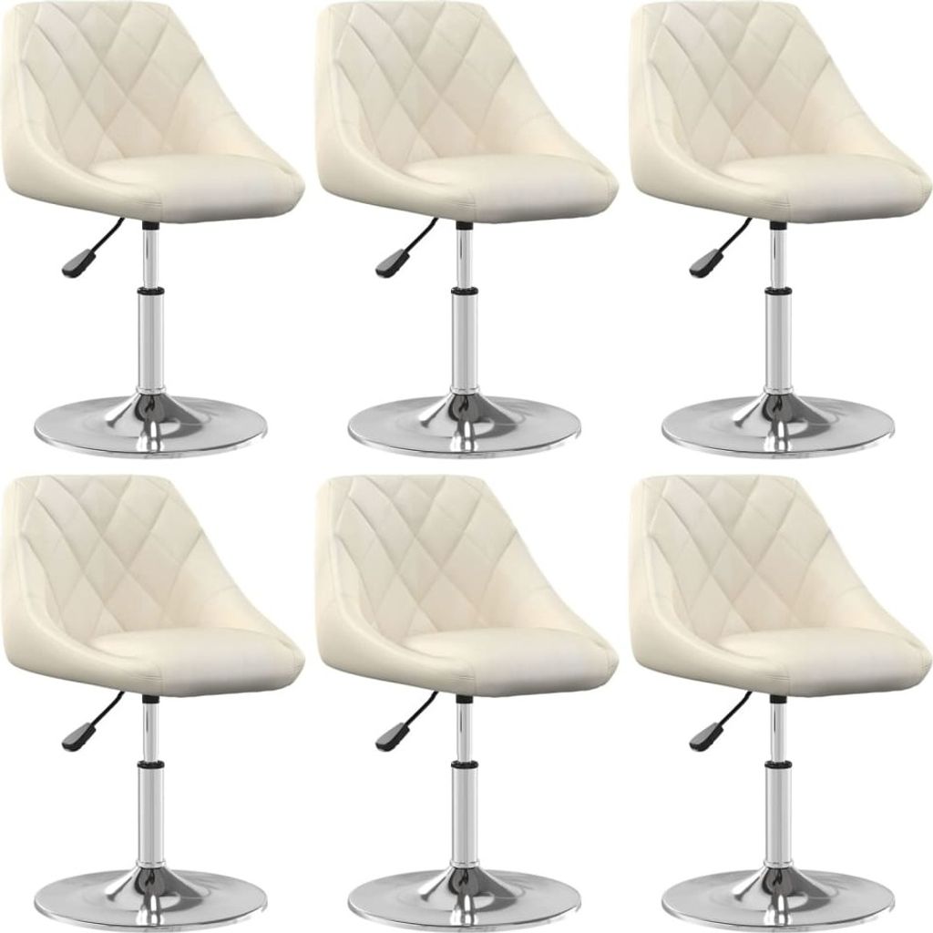Esszimmerstühle 6 Stk. Drehbar Creme Samt
