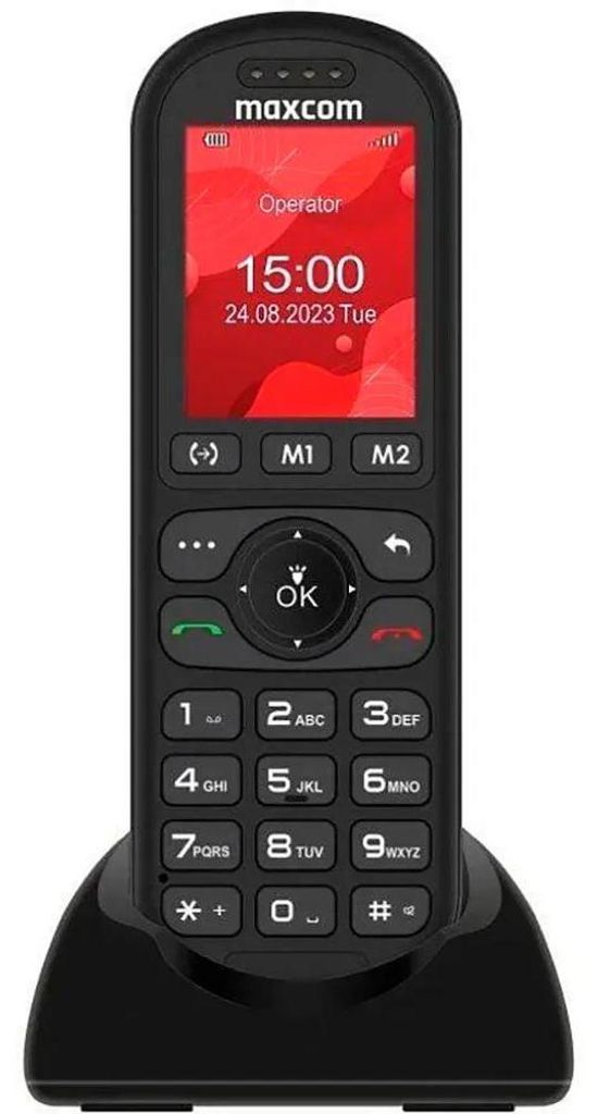 Téléphone Fixe Sans Fil Maxcom MM39D SE Noir Image du produit 