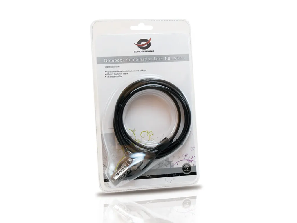 Antivol pour ordinateur portable Conceptronic CNBCOMLOCK18 à code 1.8m