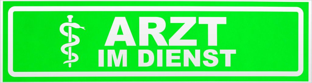 Kiwistar Arzt im Dienst Motiv 1 invertiert Magnetschild Schild magnetisch - 60cm Neongrün - Magnetfolie für Auto PKW Kfz