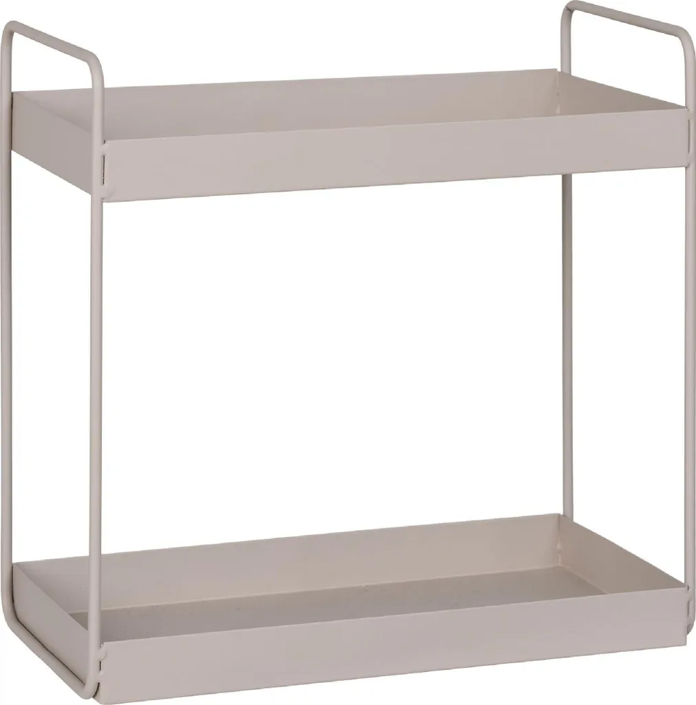 QUVIO Portaspezie - 2 strati - Acciaio - Sabbia - Beige - 30x15x31 cm - Elegante contenitore per soggiorno, bagno e cucina - Design minimalista - Robusto e durevole - 3