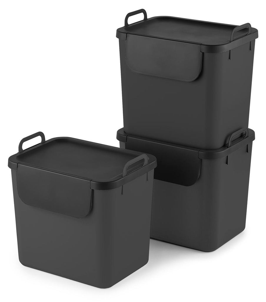 Rotho Mülltrennsystem 30 L Jive - 3er Set Mülleimer - Produktbild 