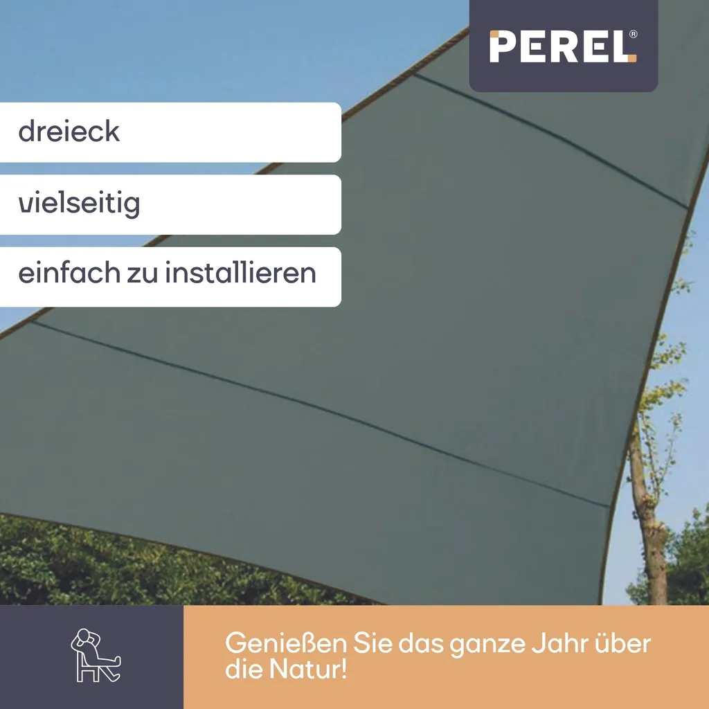 Voile Solaire Triangle 5m Gris Vert - Idéal pour Terrasse et Piscine
