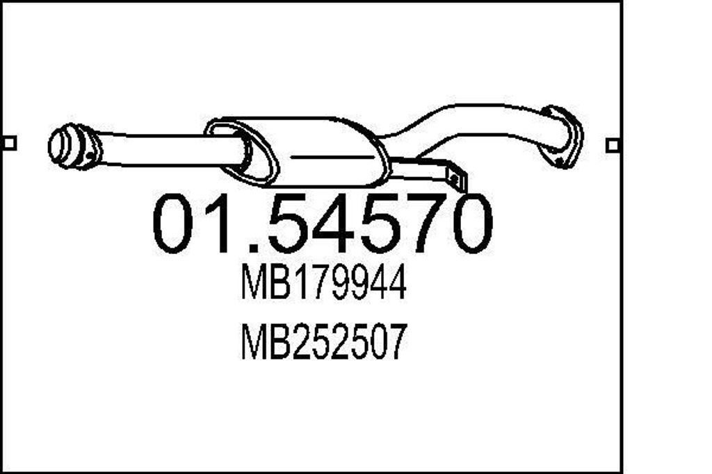 MTS 01.54570 Mittelschalldämpfer Schalldämpfer für HYUNDAI GALLOPER II (JK-01) für MITSUBISHI PAJERO I (L04G, L14G)