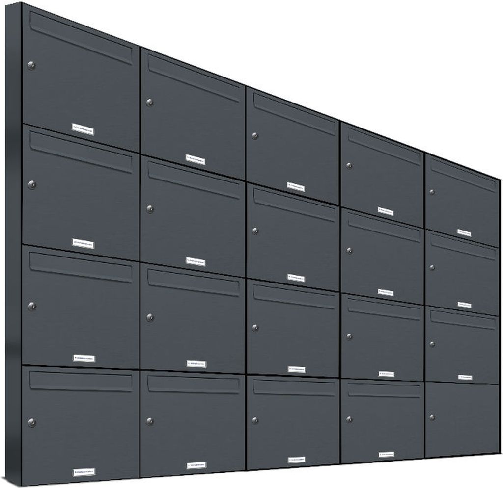 19er Briefkasten Anthrazit Anlage 19 Fach Wandbriefkasten Produktbild 