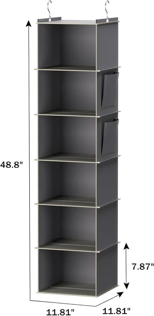 Rangement Suspendu 6 Compartiments Renforcé en MDF et Bambou Durable - 3