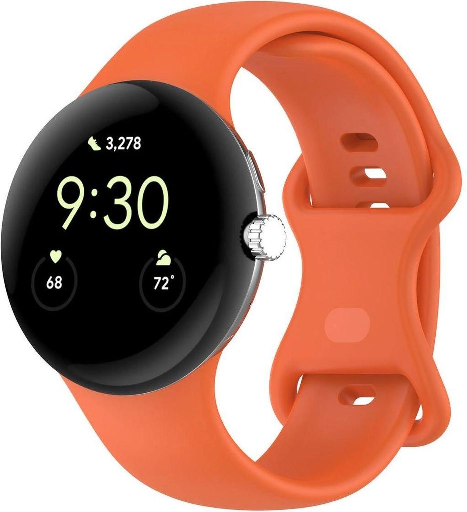 Bizon Strap Watch Silicone S für Google Pixel Watch 3 (45 mm), Orange