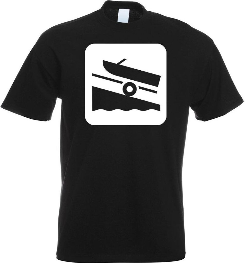 Kiwistar - T-Shirt - schwarz - Slippen Schifffahrt Piktogramme Herren Funshirt Bedruckt Design Sprüche Spruch Motive - mit Motiv Bedruckt - Funshi...