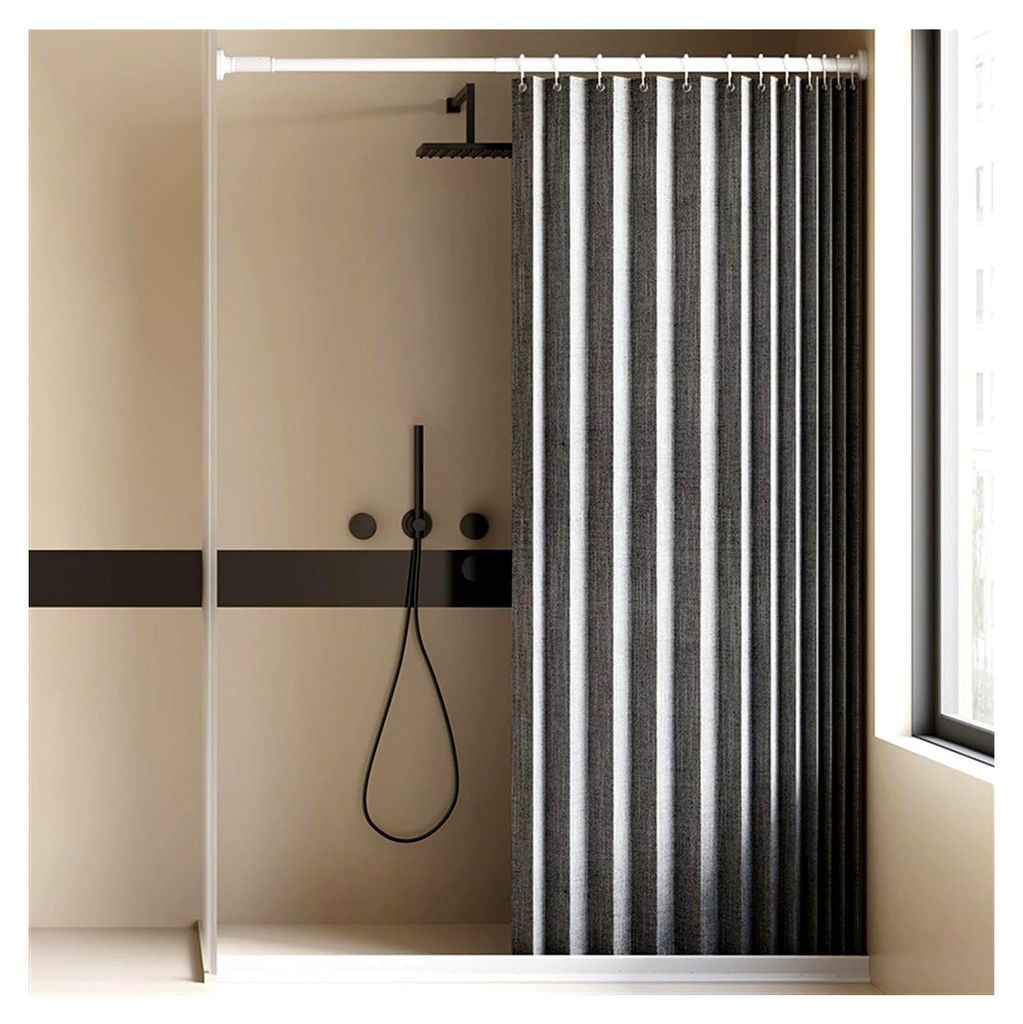 Faltbarer Wasserdichter Duschvorhang Anti-Schimmel mit Haken, Dicker Stoff-Duschvorhang Textil, Waschbar Magnetische Duschvorhänge für Badezimmer...