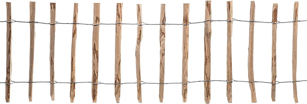 Clôture de jardin en bois de noisetier Karo - Bordure naturelle 60 cm