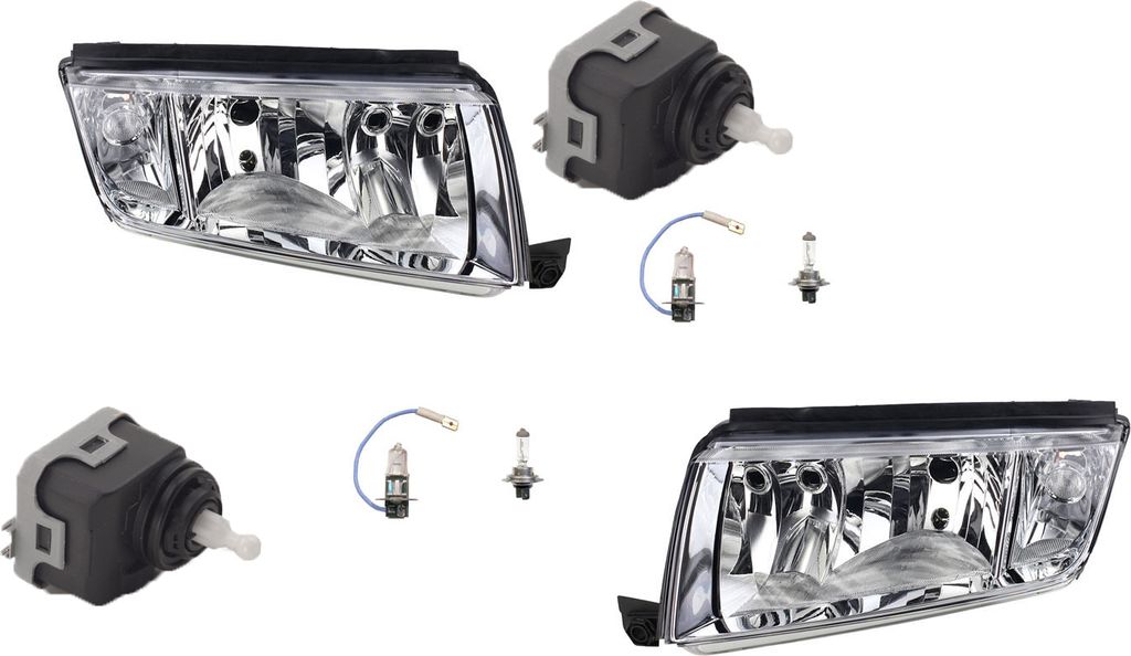 Johns, Scheinwerfer kompatibel zu Skoda Fabia ab 99 mit H7 H3 Links Rechts + Stellmotor 6Y0941295 6Y1941015C 6Y1941015H 6Y1941015 6Y1941016H 6Y1941016