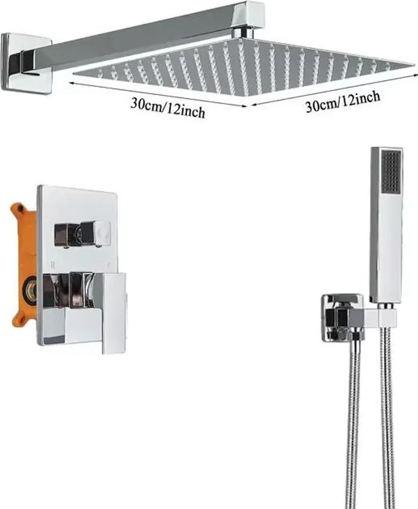 Sistema Doccia Completo con Soffione 30cm e Doccetta - Per Famiglie