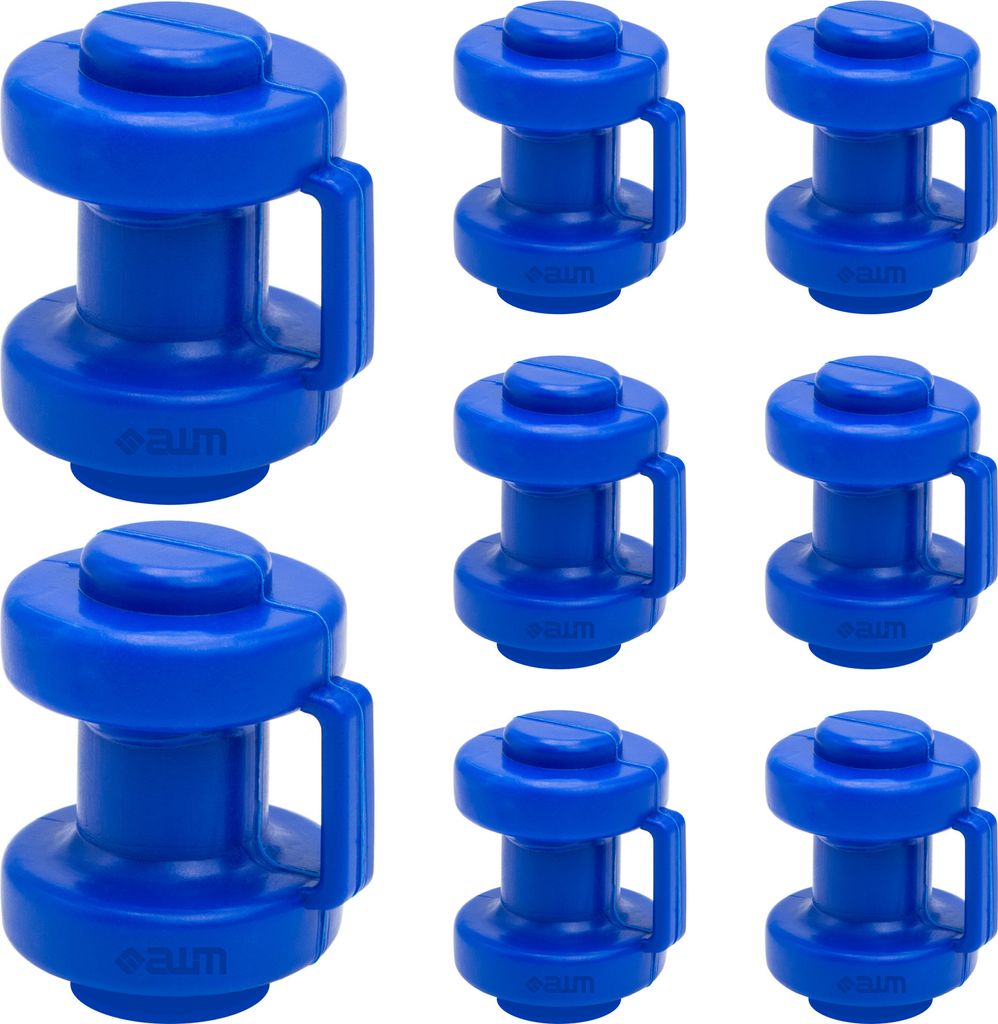 AWM Trampolin Endkappen Schutzkappen 25 mm - Innenliegend - Sicherheitsnetz Kappen Abschlusskappen (Blau - 8x)