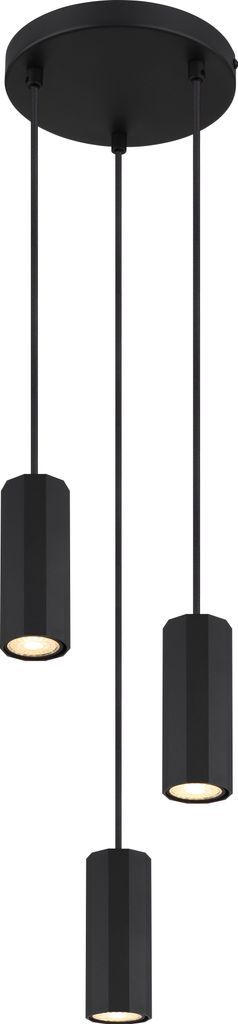 Globo Lighting Hängeleuchte Metall schwarz matt, 3x GU10 Produktbild 