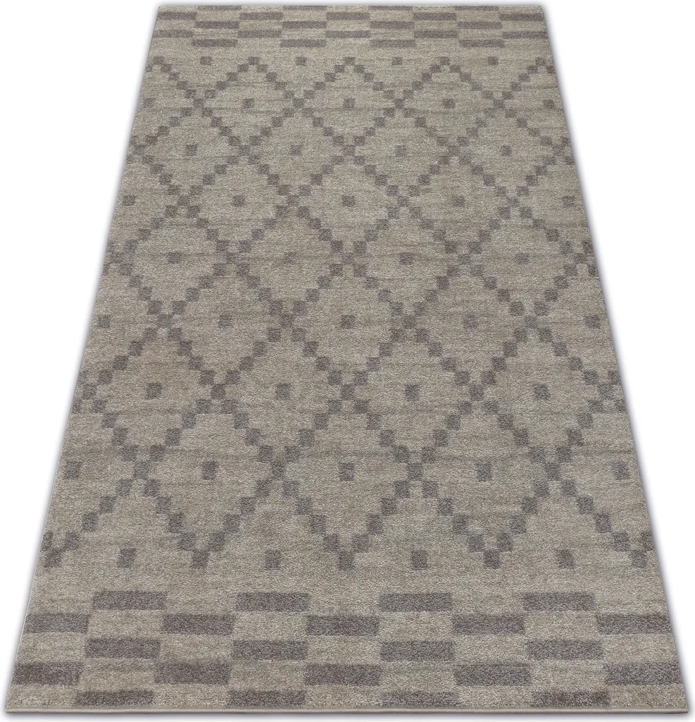 Tapis doux SOFT 8047 RUTA BOHO motif géométrique crème 140x190 cm