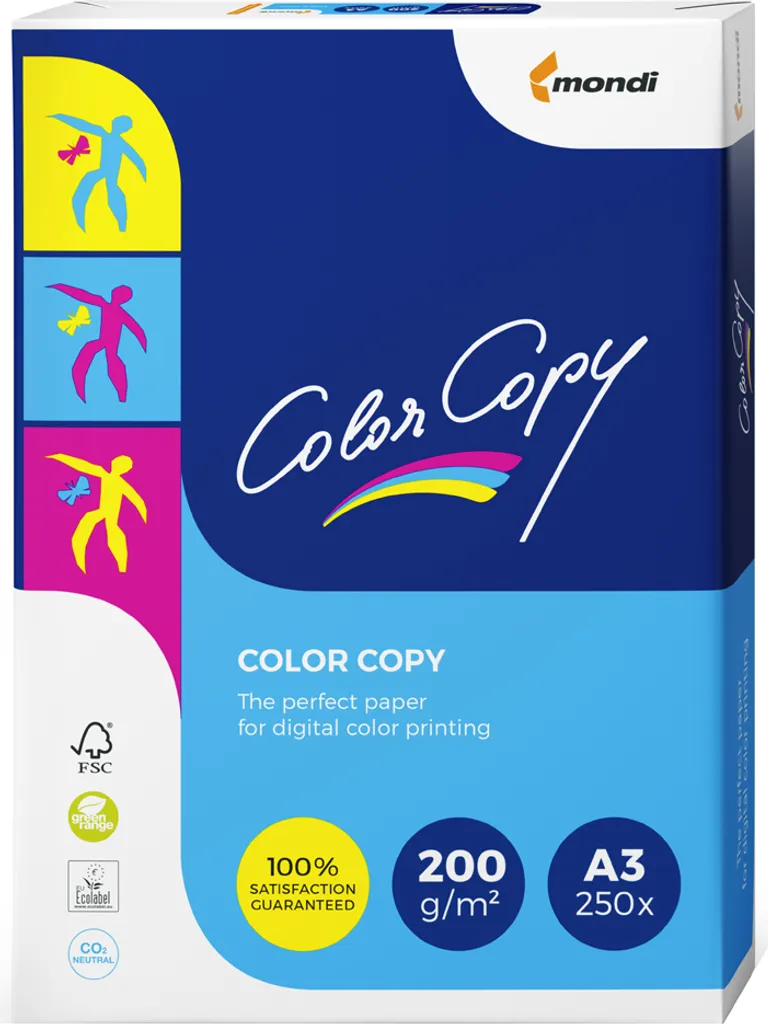 Mondi Color Copy A3 200g/m² | Carta Laser Professionale Bianca 250ff
