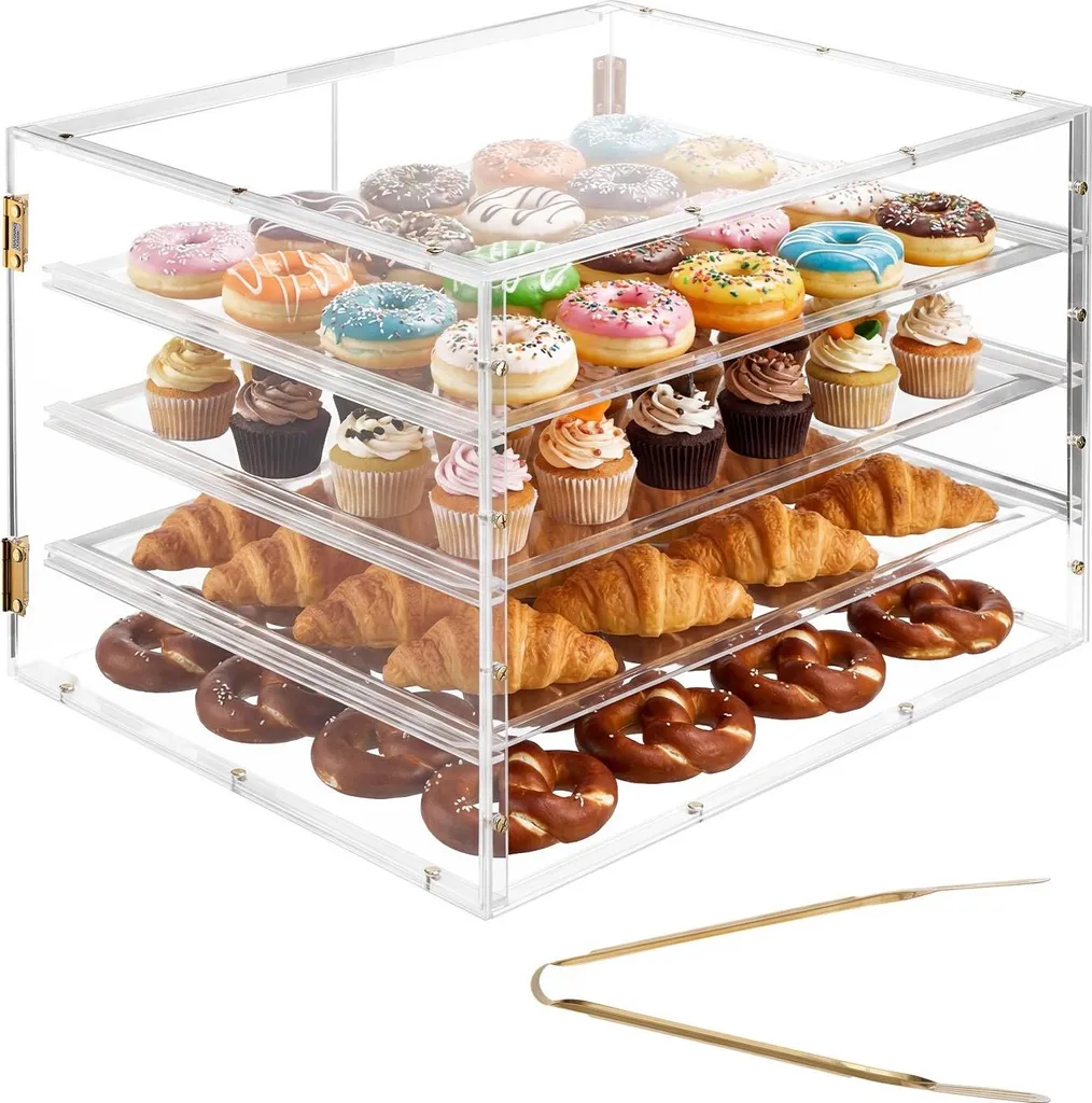 Vitrine acrylique avec cloison amovible et porte magnétique 57 cm