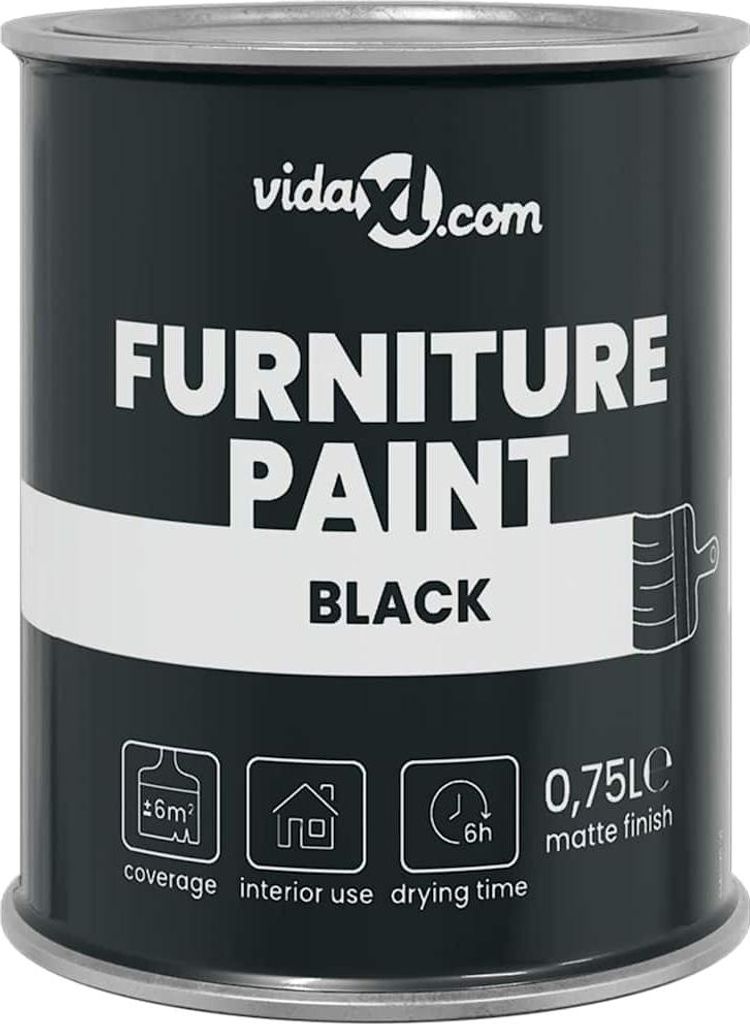Möbelfarbe Schwarz 10 x 10 x 12,2 cm Wanddruck
