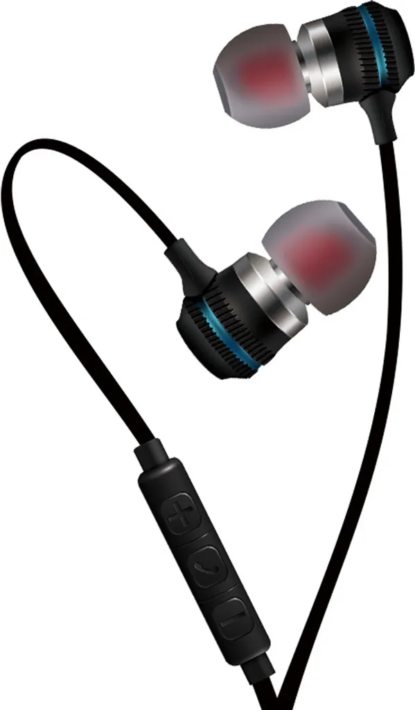 Auricolari stereo in-ear ad assorbimento magnetico in metallo, blu scuro