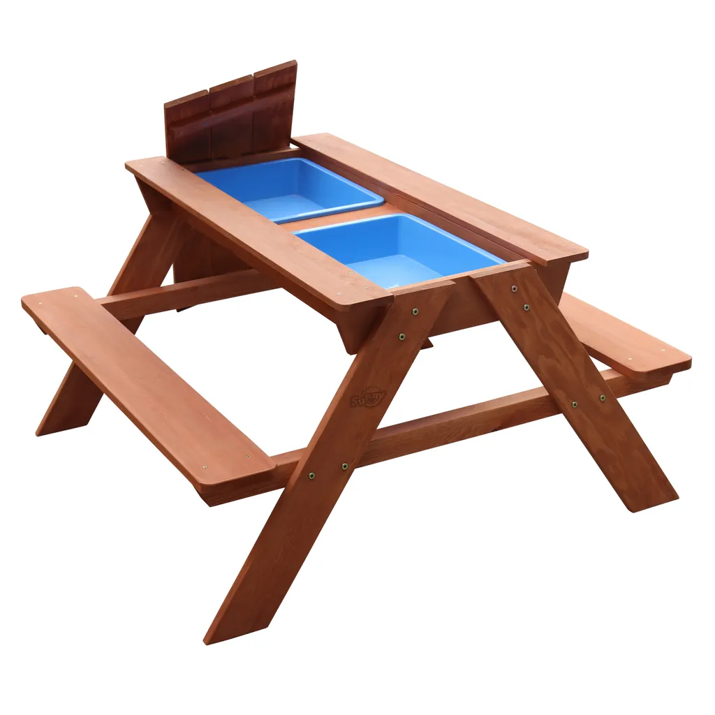 Table de Pique-nique Enfant avec Bac à Sable et Jeu d'Eau en Bois