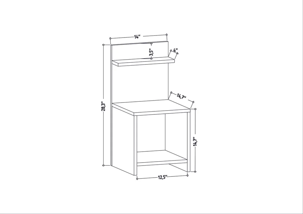 Table de chevet étroite blanche Ullman 72cm - Gain de place Skye Decor - 6