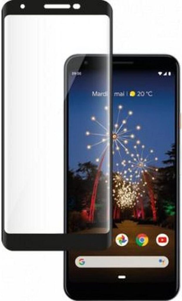 BigBen Connected, Ölabweisende Glas-Displayfolie für Google Pixel 3A, Transparentes Schwarz