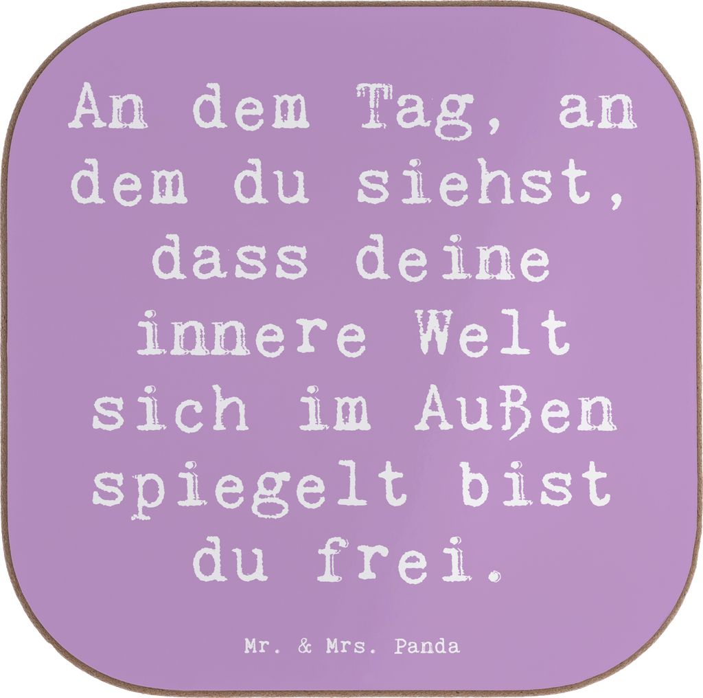 Mr. & Mrs. Panda Untersetzer für Gläser Spruch Selbstreflexion Freiheit - Lavendeltraum - Geschenk, Zitat, Motivation, Harmonie, Reise ins Ich, g...