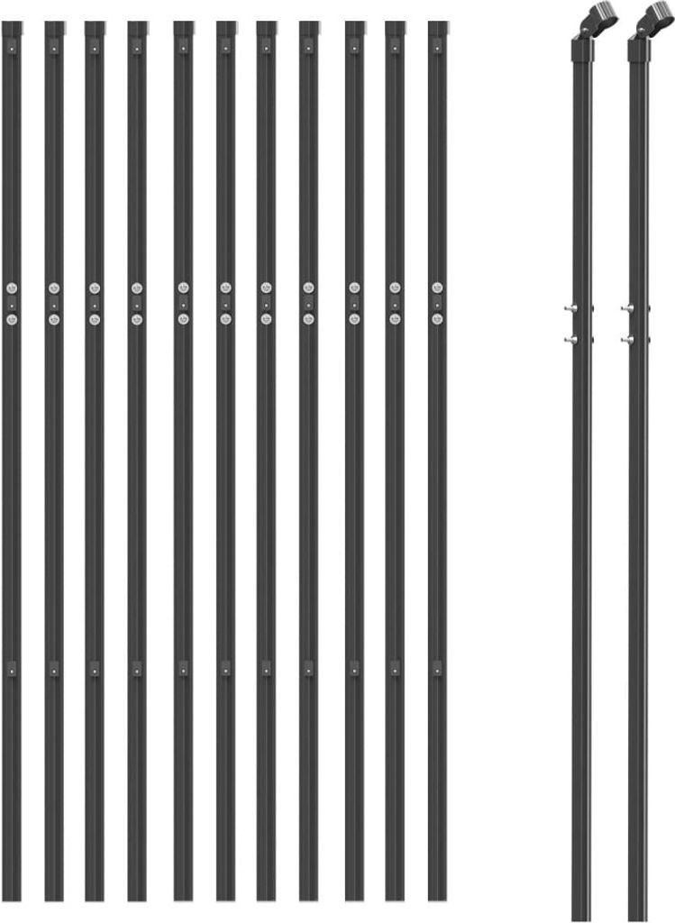 (Robust Möbel) Maschendrahtzaun Anthrazit 1x25 m Verzinkter Stahl - CL534310 - Metallzäune