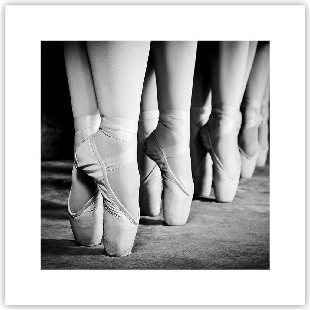 Poster - Poster ohne Rahmen - Ballettschuhe Füße Tanz - 30x30 cm - Wand Bild - Wanddeko - Wandbilder - Kunstposter - Wandposter - Bilder - Kunstd...