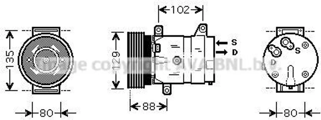 Compresseur de Clim pour Megane Scenic I et Scenic 1 - Standard OE PRASCO