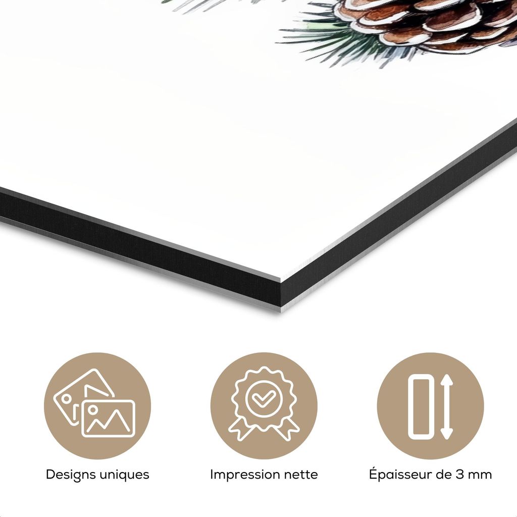 MuchoWow Wanddekoration Metall Metallbild Wandkunst 60x40 cm Winter - Cocktail - Dekoration - Getränk - Weihnachten MuchoWow Aluminium Gemälde - ...