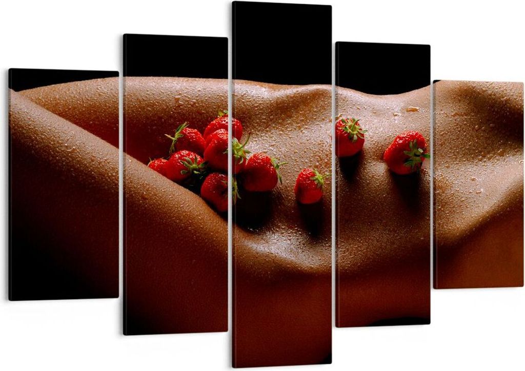 Bild auf Leinwand - Leinwandbild - Frau Wasser Tröpfchen Tau - 150x100cm - Wand Bild - Wanddeko - Leinwanddruck - Bilder - Kunstdruck - Wanddekora...