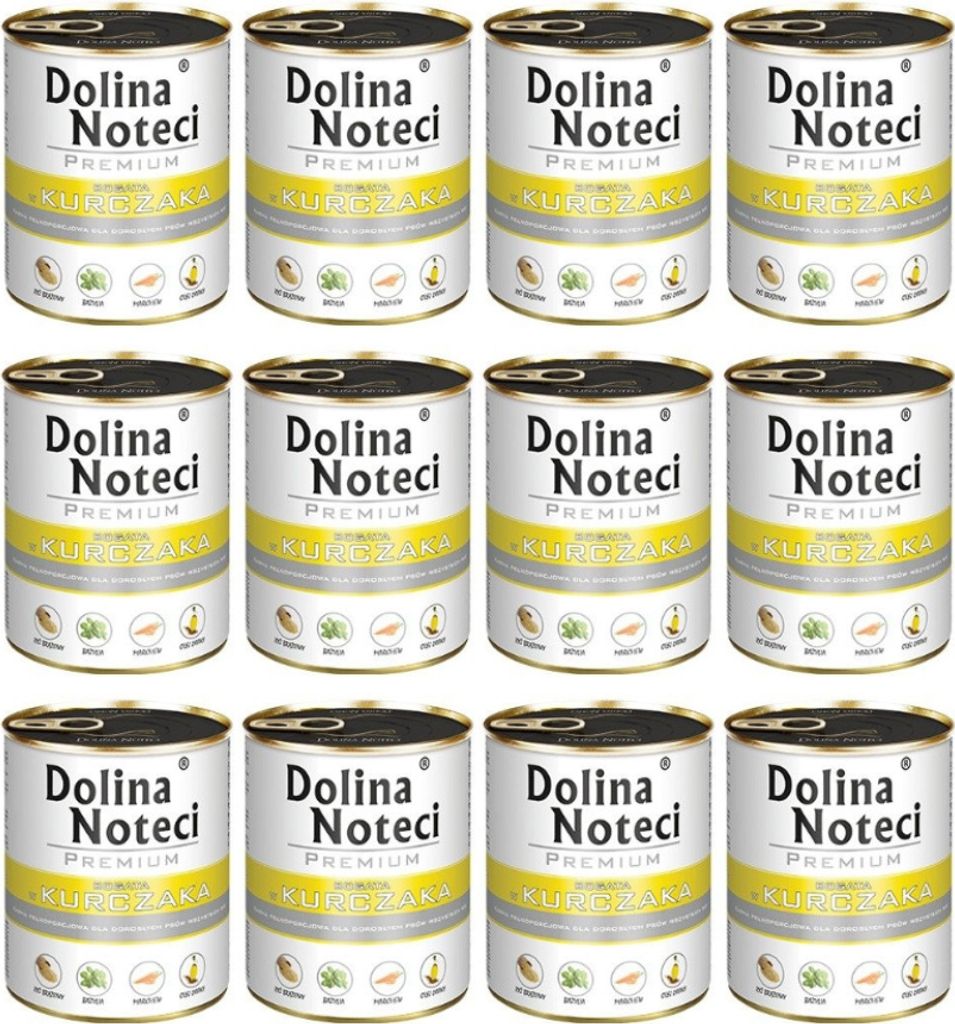 Dolina Noteci Premium - Alleinfuttermittel für ausgewachsene Hunde aller Rassen mit viel Huhn 12 x 800g