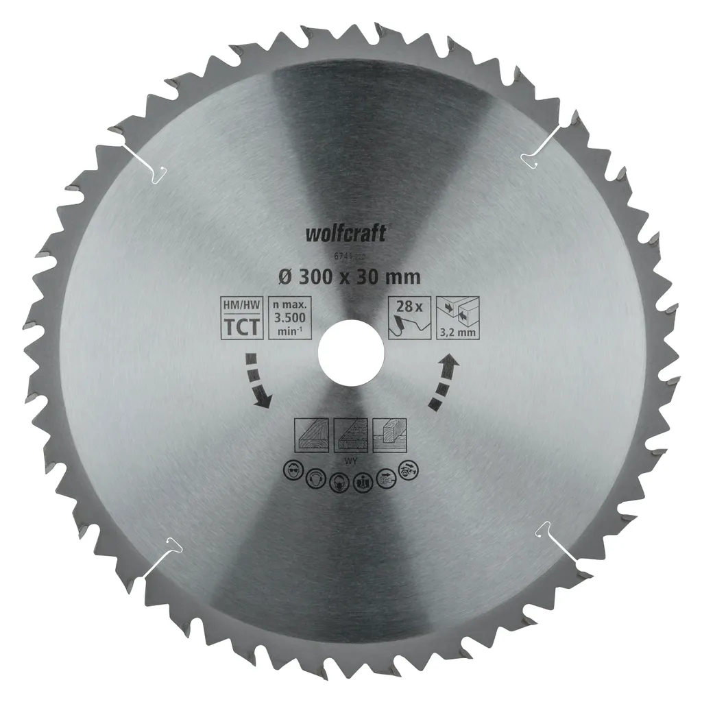 Lame de scie circulaire Wolfcraft 300x30 mm Z28 ébauche réf 6741000
