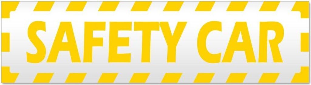 Kiwistar Safety Car gestreift Magnetschild Schild magnetisch - 20cm Gelb - Magnetfolie für Auto PKW Kfz