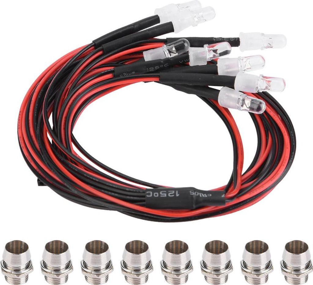 8pcs 5mm Scheinwerfer und Rücklichter LED -Leuchten RC Modell Drift Car Accessoire