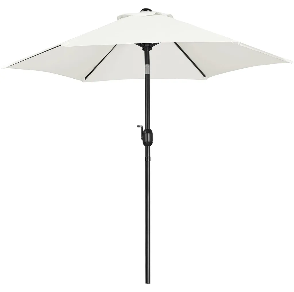 Parasol 230 cm inclinable crème à manivelle - Protection solaire UV efficace