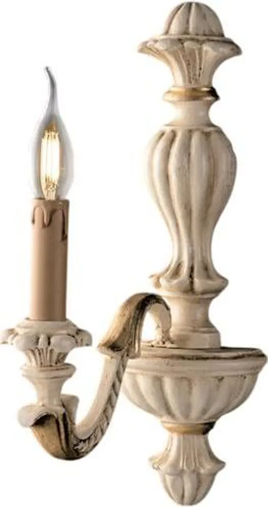 Applique Leonardo pour éclairage d'ambiance ivoire et or en bois noble
