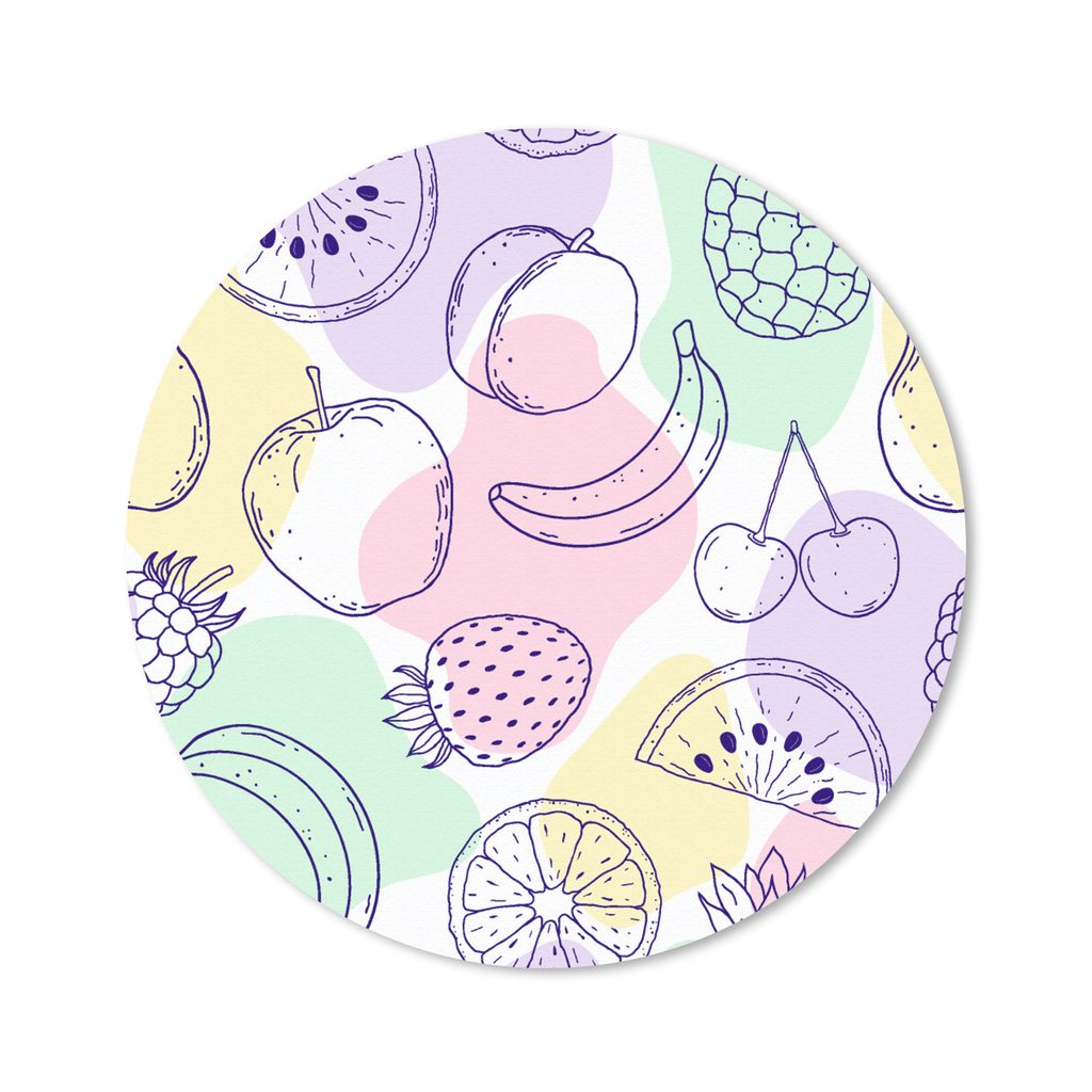 MuchoWow Mauspad Mousepad Muster - Lebensmittel - Sommer 40x40 cm - Mousepads - Maus Mat - Pad - Mausunterlage - Schreibtisch Accessoires