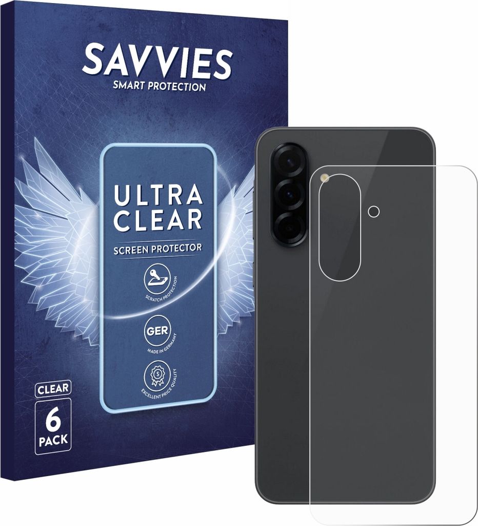 6x Für Samsung Galaxy A36 5G (Rückseite) Schutzfolie Savvies Displayschutz Display Schutz Folie Klar Transparent