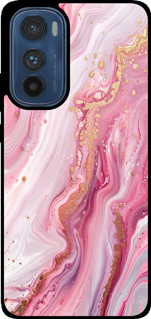 Smartphonica Phone Case Fit für Motorola Edge 30 mit Marmor-Druck - TPU zurück Abdeckung Fall Marmor-Design - Pink