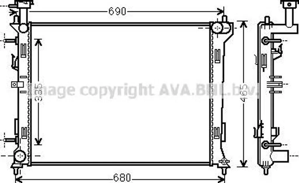 Radiateur AVA KA2160 Haute Résistance - Remplacement OE 253101M100