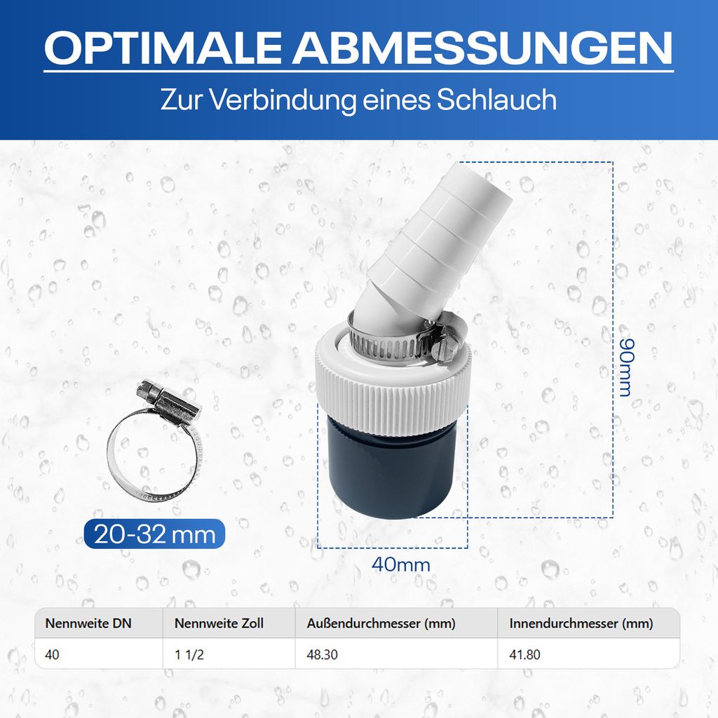 Waschmaschine Abfluss Adapter DN40  für den  Produktbild 4