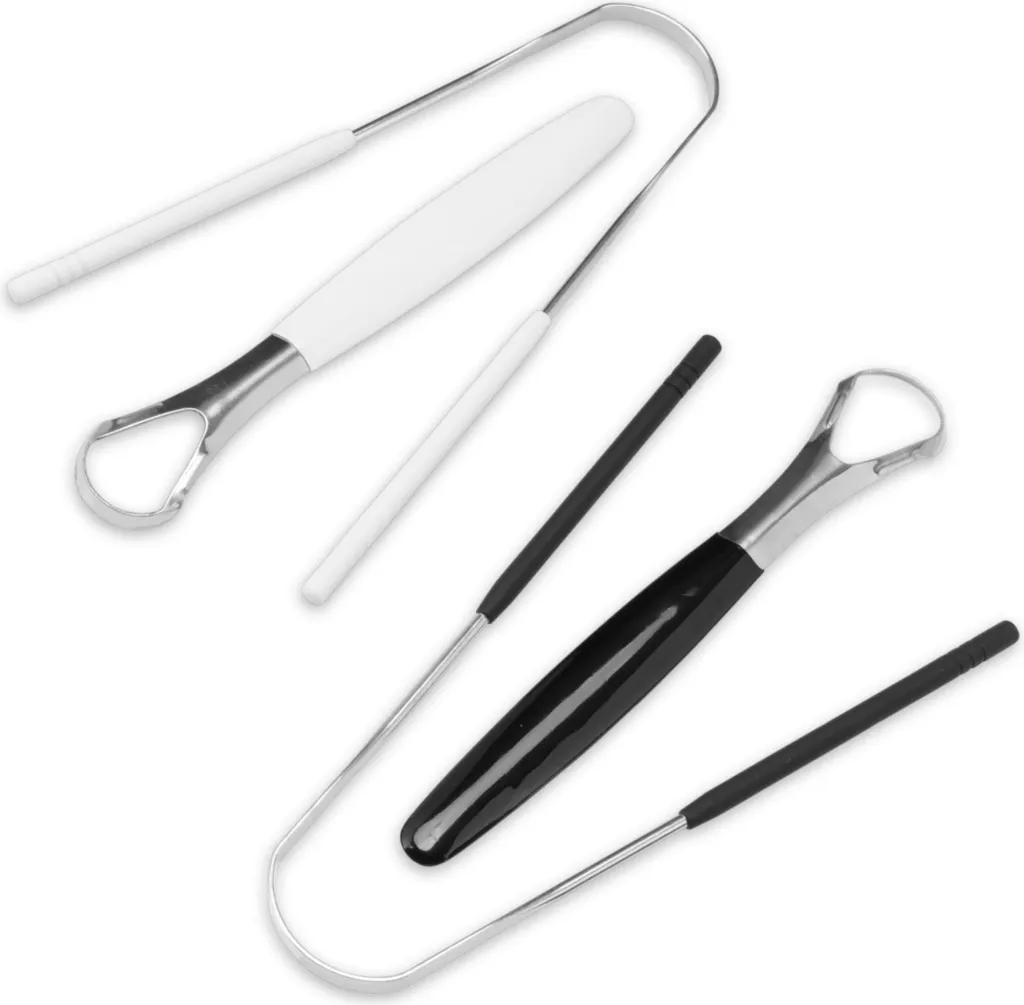 Nettoyeur de langue K-Pro : fini la langue blanche et chargée en inox