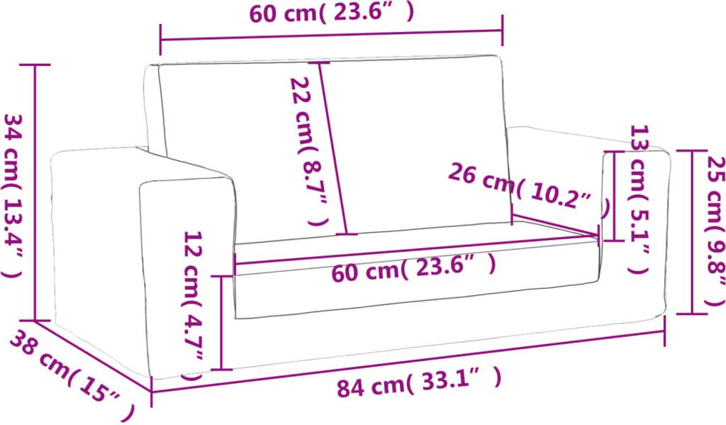 vidaXL Kinder-Schlafsofa 2-Sitzer Rosa Weicher Plüsch Produktbild 3