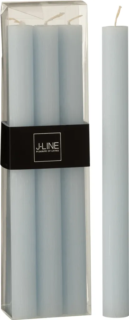 Bougies de Table sans Fumée ni Coulures J-Line - Set 6 Pièces Bleu Ciel