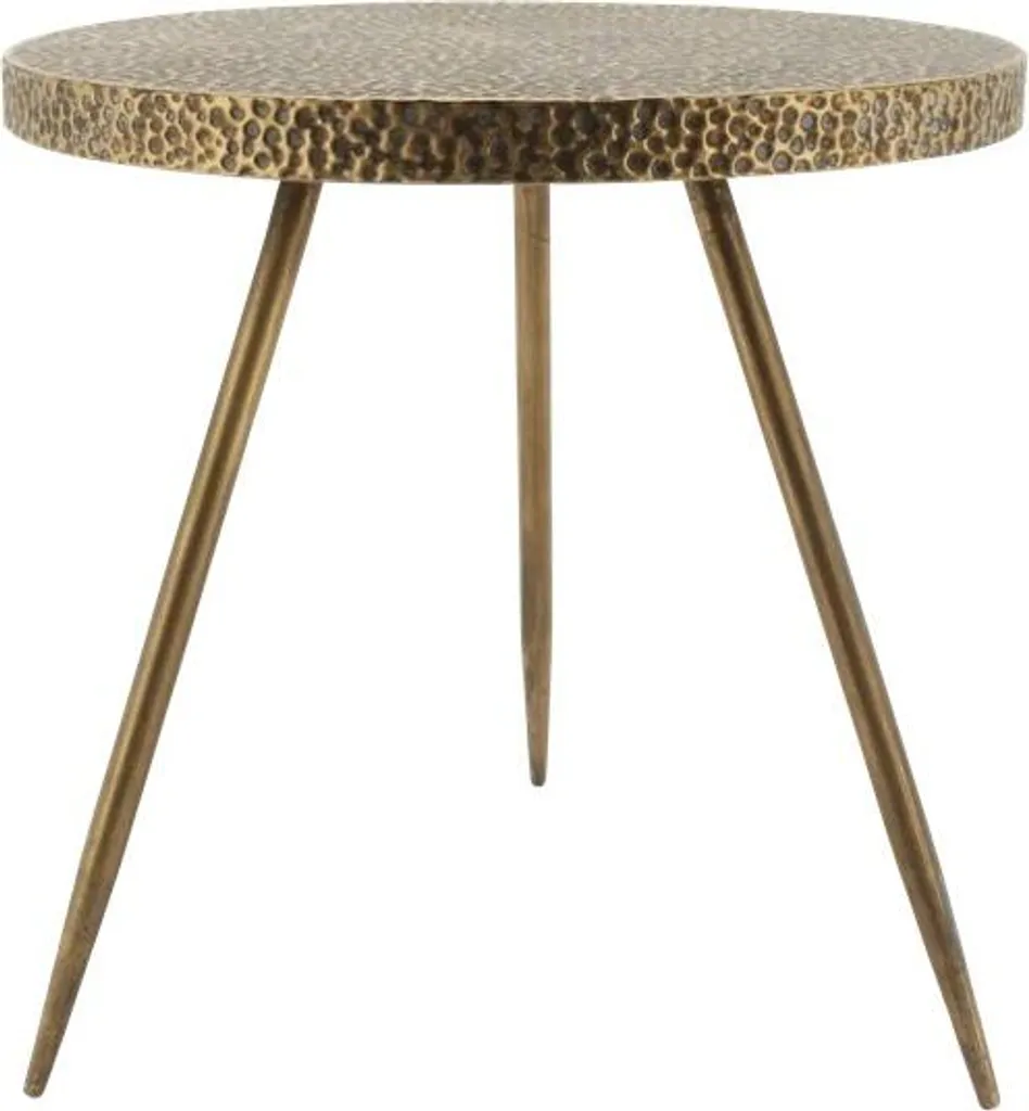 Table basse d'appoint or et cuivre Ø45 cm pour décorer votre salon
